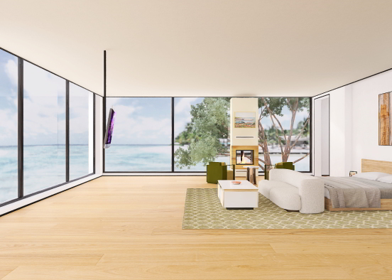 Master Bedroom Beachside Villa Design Rendering