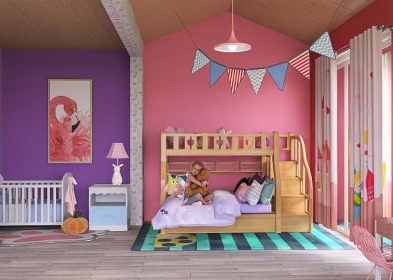 Baby Girl And Child Girl Shared Room 💕 👶👱‍♀️ Design Rendering