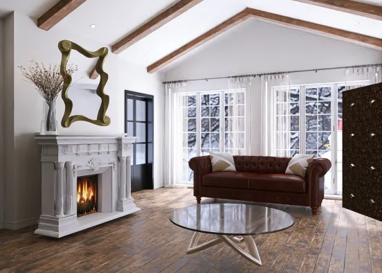 Cozy rustic living room 🌹 Design Rendering