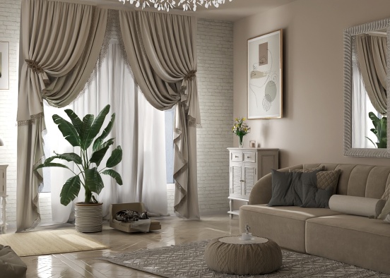 Her living room 🩷🌿☕️ Design Rendering