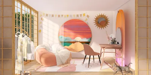 Aesthetic Sunset Room