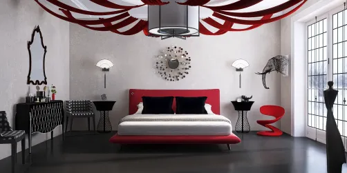 Black and Red Bedroom 