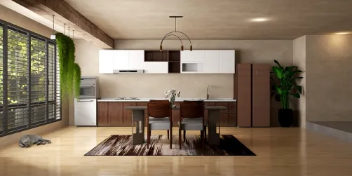 Brown kitchen