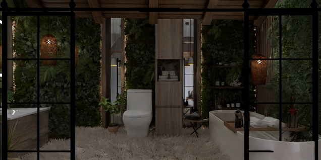 Bathroom with plants 🍃🌿
