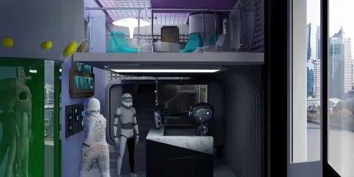 Futuristic Alien Science Center 