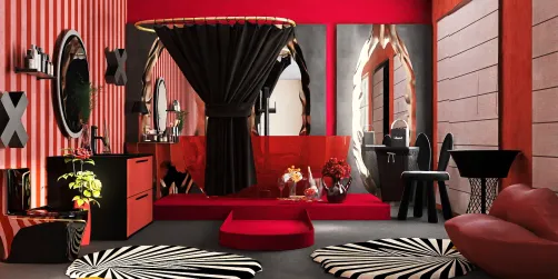 Black ⚫️ & Red 🔴 Bathroom 