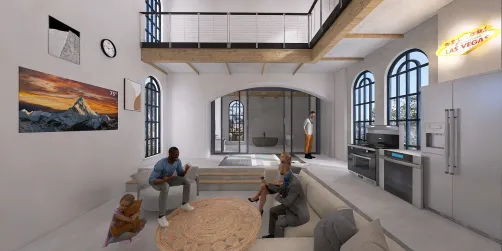 sala mediana con baño