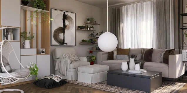 soft white Living room idea 💡