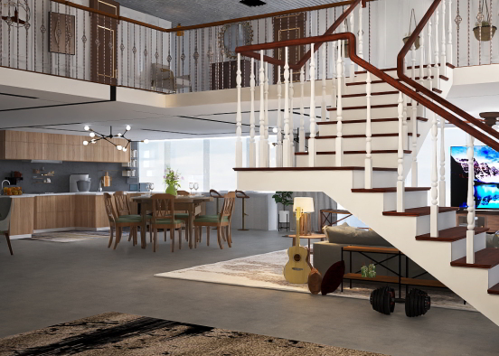 Penthouse take on Modern Country Home Design Rendering