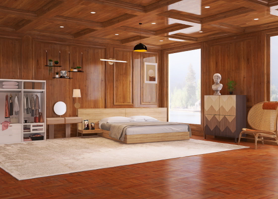 Fully Wooden Bedroom Interior Design !   Design Rendering