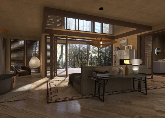 # Japandi primary bedroom  Renderização de Design