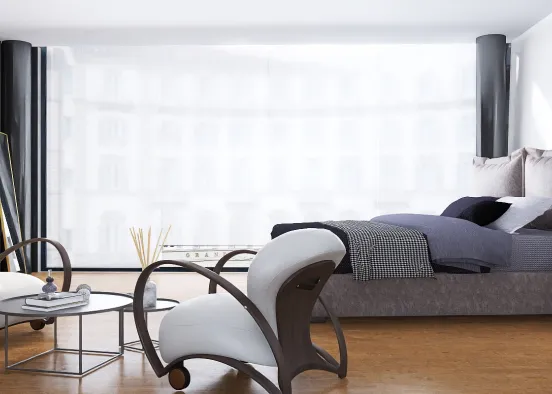 Modern bedroom for two Design Rendering