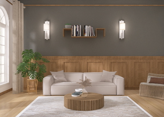 Simple Wooden Room  Design Rendering