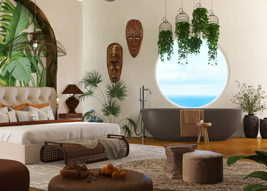 This Caribbean style Airbnb welcomes you Design Rendering