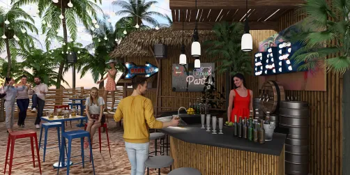 Tropical beer bar