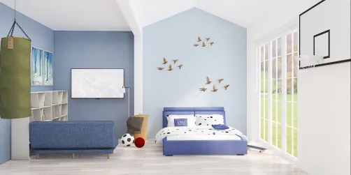 Blue Sporty Teen Boys Room 