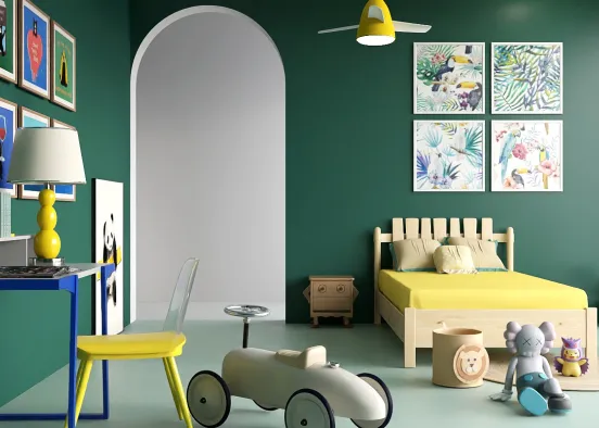 # Dormitorio infantil  Renderização de Design