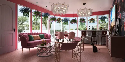 Pink sunroom 