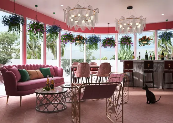 Pink sunroom  Design Rendering