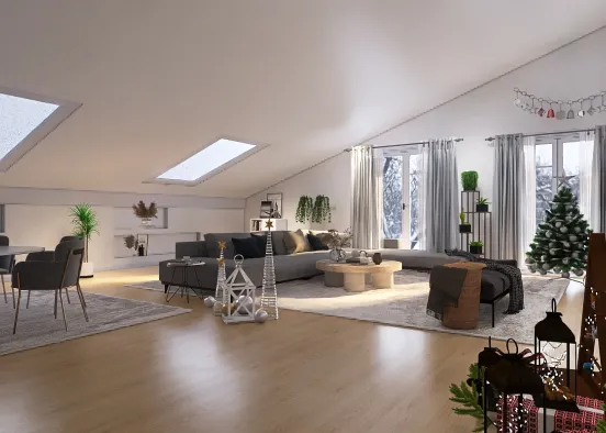 living room in Christmas 🎄 Design Rendering