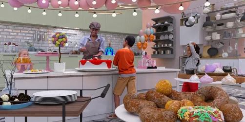 Baking with children for the party 🍰🍩🧁🎈🎉🎊 