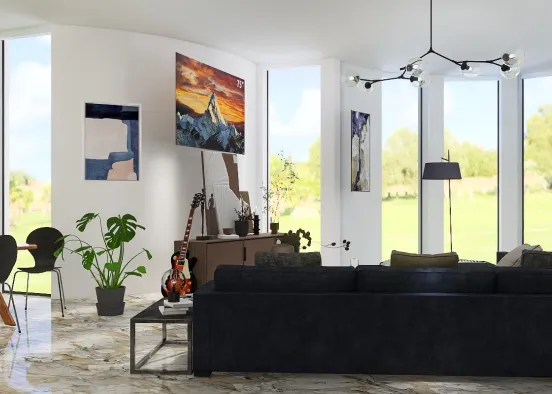 Modern-ish Art dining/living room Design Rendering