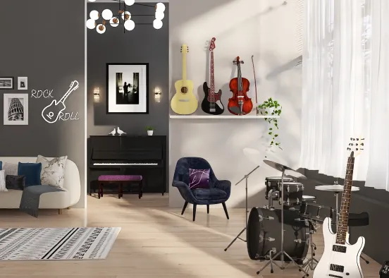 My music room 🎧🌃 Design Rendering