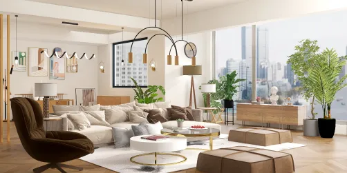brown and cream minimalist loving room 