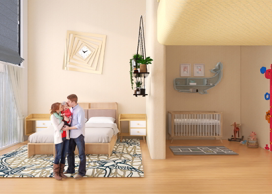 Family Bedroom Design Rendering