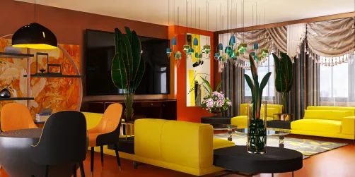 luxe vrolijke woonkamer 
