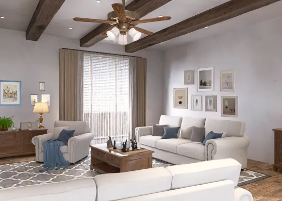 Modern cottage living room Design Rendering