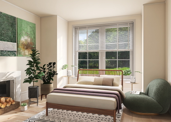 Plant Theme Bedroom  Design Rendering