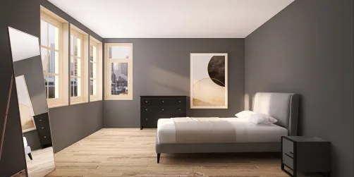 Simple apartment bedroom