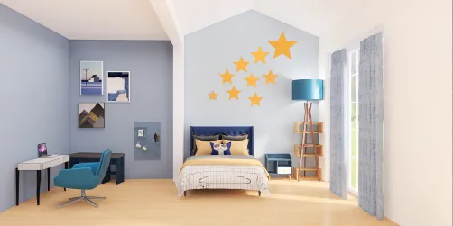 Blue Themed Bedroom for Boy/Teen