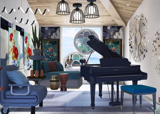 A Blue Note Piano Room Design Rendering