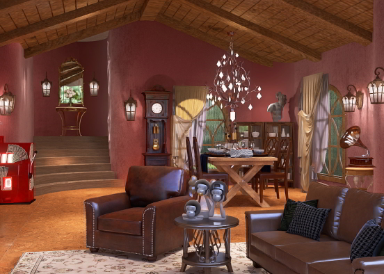 Provencal style living room.😺🤎🤎 Design Rendering