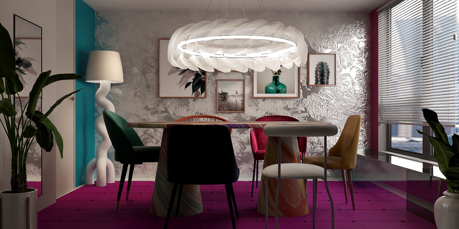 Colourful dining room