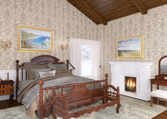 English Classical/Traditional Bedroom Design Rendering