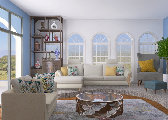 A seaside living room! 🌊 Design Rendering