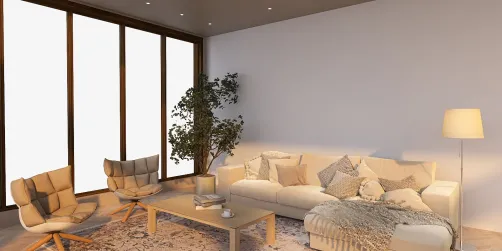 Peaceful beige living room 🤍