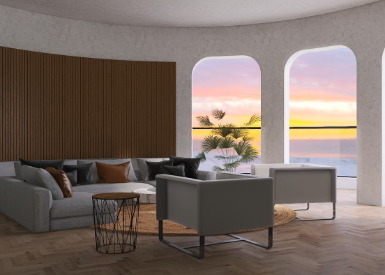 Sea View Hall in White Shady Design !  Design Rendering