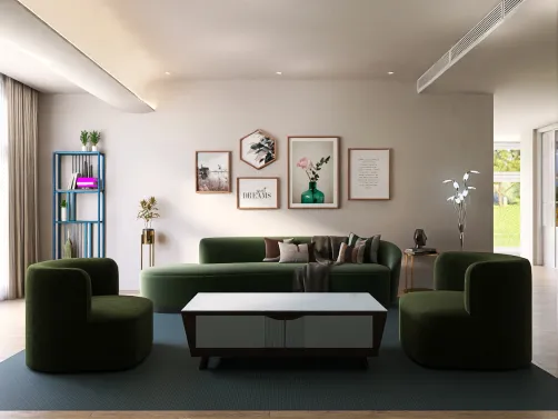 simple room of white and green combination 😌