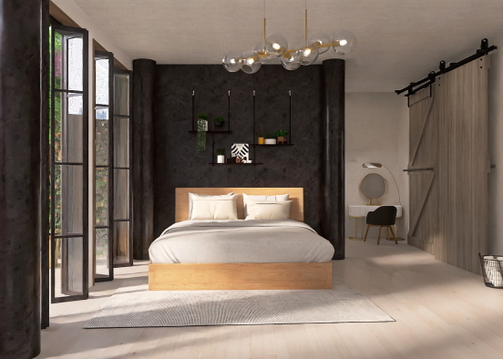 a modern bedroom Design Rendering