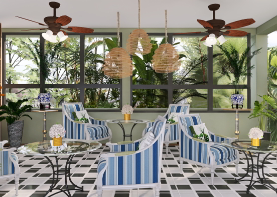 Tropical patio  Design Rendering