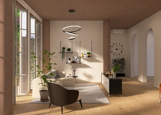 sala de estar moderna  Design Rendering
