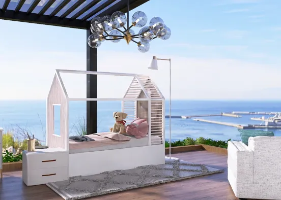 The room with a balcony  Design Rendering