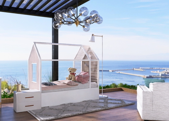 The room with a balcony  Design Rendering