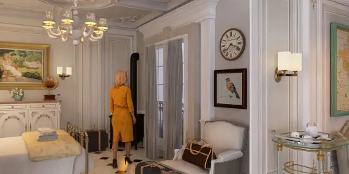 1950s hotel room