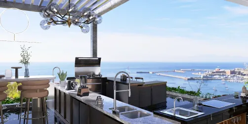 Amiblox Beta style open kitchen of balcony 