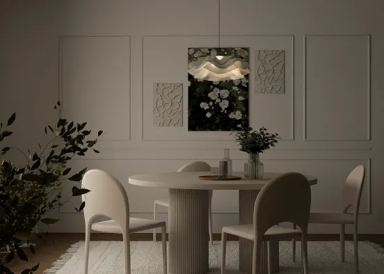 # White serenity dining room 🤍✨ Renderização de Design
